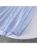 Damskie bluzki kobiety 2024 moda swobodny ramię asymetryczne poplinowe vintage na guziki z długim rękawem żeńskie koszule