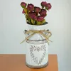 Vintage Garden Metal Flower Vases Home Wedding Artificial Flowers Bucket Barrel Holder Shabby Chic Country Style Can Craft 240123