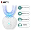 Escovas de dentes elétricas Cabeças de substituição em forma de U 360 graus Inteligente Automático Sonic Preguiçoso Escova de dentes Luz Azul Carregamento USB YQ240124