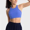 2024 Lu Lu Bra for Yoga Women Racerback Sports Bra Yoga Outfit Cropped workout top with pad impact Running Gear ribbed fabric Womens Sports Bra