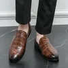 Krokodilpatroon Loafer Schoenen voor Heren PU Effen Kleur Mode Veelzijdige Dagelijkse Heren Heren Casual Schoenen