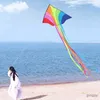 Acessórios para pipa YongJian Kite Flying Rainbow Delta Kite para crianças e adultos com corda de kite de 328 pésExtremamente fácil de voar Kite delta kite flying