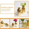 Vasen, kleine goldene Vase, lange Blumenorchidee, Mittelstück, Vasen, große Blumen, hoher Boden, L24