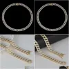 Pendanthalsband Amuse 925 Sterling Sier VVS Moissanite Hip Hop High Quality Miami Cuban Link Gold Plated Chain Necklace Drop Deliver Otogm