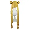 Perruques Cosplay Nouveau Sailor Moon Tsukino Usagi Longue Bouclée Blonde Double Queue De Cheval Synthétique Cosplay Perruque Pour Costume De Fille Perruque + Perruque CapL240124