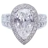 Ovale Cut Moissanite Vrouwen Sieraden Bruiloft Diamant Zirconia Verlovingsring Peervorm