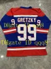 99 Wayne Gretzky WHA Indianapolis Racers Jersey Blu Bianco 1978-79 Vintage 100% cucito con qualsiasi nome numerico Maglia da hockey retrò