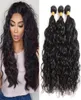 Extensions de cheveux brésiliens Extensions de vague d'eau tissage de trame de cheveux humides et ondulés péruviens malaisiens6526229