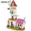 Puzzle 3D Puzzle fai da te Castello Modello di assemblaggio Casa dei cartoni animati Giocattolo di carta Kid Apprendimento precoce Modello di costruzione Regalo ldren Puzzlevaiduryb