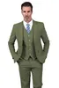新しいスタイルスーツウェディングラペルバックベント2ボタンTuxedo Bridegroom Suit 3ピース（ブレザーベストパンツ）スーツタキシードピュアカラーカスタムサイズ