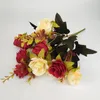 Decorative Flowers 5-pronged Fake Flower Artificial Small Handle Rose Silk Simulation Mini Wedding Table Decor