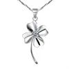 Anhänger Halsketten S925 Sterling Silber Halskette Kristall Zirkon Glück Klee Anhänger Halskette Für Frauen Charme Schmuck Geschenke YQ240124