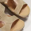 Sur sandales compensées chaussures à enfiler femmes été Non chaussures de plage bout ouvert respirant Slip-on évider femmes 551 N -