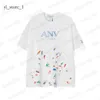 2024 LANVINS Tシャツメンズ女性デザイナー半袖ファッション夏のカジュアルコットンティーイタリースタイルトップブラックホワイトグリーンランビンレターTシャツ5557