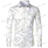 Camisas casuales para hombres Camisa de diseño clásico de manga larga para hombres Camisa casual diaria con botones Camisa con estampado de rosas frescas Camisa ajustada de moda XS-8XL T240124