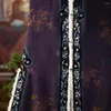 Ethnische Kleidung, Winter, warm, Kunstseide, Stickerei, Retro-Republikaner-Stil, Druck, gesteppt, lila, traditionelles Cheongsam-chinesisches Kleid