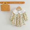 Meisjes Jurken Meisjes Zus Kleding Herfst Lente Kinderen Baby Rompertjes Meisjes Lange Mouw Geborduurde Pop Kraag Jurk Kinderkleding 0-6Y