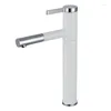 Bathroom Sink Faucets SKOWLL Faucet Pull Out Sprayer Single Handle Vessel Deck Mount Vanity White PX-30