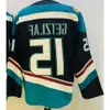 Jerseys Hockey Trevor Zegras 46 Ryan Getzlaf 15 Kesler 17 Teemu Selanne 8 Paul Kariya 9 Jersey Nowy alternatywny rozmiar czarnego turkusu S-XXXL zszyty 96 HIG