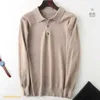 New Men's sweater cashmere cotton blended lapel knitted sweater pullover 2023 autumn and winter casual polo lapel pullover pull men's wear