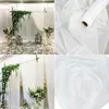 Rouleau organique de mariage de gaze mince de 5/10 mètres, tissu organique en cristal transparent utilisé pour la décoration de mariage, baby shower, anniversaire, fournitures de fête 240124