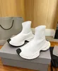 Pares utomhuslöpare Sock Shoes Sports 3XL Sneakers Women Boots Running Knit Mid-Top Trainer Casual Shoes 35-45 med Box