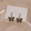 Orecchini a bottone Design Moda Corea Gioielli Farfalla di cristallo Tessal lungo Squisito per donna Festa di festa Orecchino elegante quotidiano