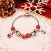 Pulseras de encanto Pulsera de Navidad de moda Santa Claus Calcetines de cristal Regalo de joyería Pandora Manos de caramelo para niña Mujer Brazaletes