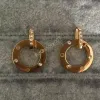 Boucle d'oreille de bijoux de créateur Pierre blanche Or Argent Rose Couleur Goujons de mode Forage de boue Boucles d'oreilles de conception classique Bague en acier inoxydable Style amour femmes bijoux en gros