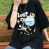 メンズTシャツパンクストリートウェアトップヒップホップTシャツスカルスケルトンレタープラントプリントゴシックメンズTシャツハラジュクカジュアルトップスT240124