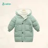 Детское пуховое пальто средней длины с длинными рукавами для мальчиков и девочек, пуховики-пуховики, утепленные детские пуховики, пальто, детская одежда 240122