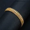 Панк массивный браслет-цепочка на руку 8/12 мм из 14-каратного желтого золота браслет для мужчин и женщин модные ювелирные изделия BrasletsGWB2 GWB2