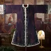 Ethnische Kleidung, Winter, warm, Kunstseide, Stickerei, Retro-Republikaner-Stil, Druck, gesteppt, lila, traditionelles Cheongsam-chinesisches Kleid