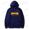 Herrtröjor tröjor Autumn New Fashion Hoody Flame Graphic Printed Trend Brand Men Women Hoodies Sweatshirts Plus Fleece Pullover Hip Hop Streetwear T240124