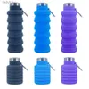 Bouteilles d'eau Cages rétractable Silicone bouteille Portable extérieur pliant 500 Ml grande capacité cyclisme Fitness L240124