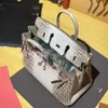 10S TOP handmade tote bag designer bag Tote Classic Noble Himalayan 25 30CM with imported original top quality Crocodile skin BR422