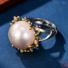 Cluster Rings Genuine Real S925 Sterling Silver For Women Fashion Baroque Freshwater Pearl Vintage Irregular Branches Ethnic Style
