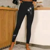 Aktive Hose für Damen, lässig, modisch, eng, Sport, Yoga, Blumendruck, Leggings