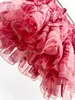 Mini Dress Runway Dresses Designing for Designers Spring New Bright Silk Red Dresses 100% Silk