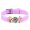 Braccialetti a rete con perline di avocado stile primavera da 10 mm con catena in silicone regolabile per gioielli da donna. Offerta speciale