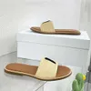 Espadrillas in pelle di design Ciabatte da donna Pantofole di paglia piatte Infradito casual estive Sandali da esterno con scatola 512