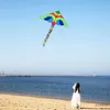 Kite Acessórios YongJian 1.5m Delta Kites Coloridos Com 10m Cauda Diversão Ao Ar Livre Esportes Coloridos Swallow Kite para crianças e audlts Praia brinquedos ao ar livre