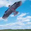 Acessórios de pipa 1.1m plana águia kite com 30 metros linha kite crianças brinquedos ao ar livre brinquedos de jardim pano windsock pássaro presente voando para ki a3q0