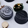 Baking Moulds 1Pcs Mini Circular Carbon Steel Cake Pudding Mold Christmas Tree Santa Claus Pumpkin Pattern Themed Series Mould