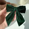 Accessoires pour cheveux enfants filles couleur unie velours gros nœud épingles à cheveux Barrette pince femmes trois couches Satin Hairgrip