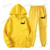 Men's Tracksuits Men And Women Couple Jogging Autumn Winter Hooded Sweatshirt Suit Hoodies+Sweatpants Two Pieces Set Streetwear Casual Clothing T240124