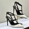 Slingbacks الفاخرة الكعب نسائي مصمم فستان الأحذية 10 سم