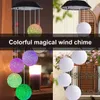 Wholesale Hot LED Wind Solar Lights Color Changing Wind Chime Outdoor Waterproof Christmas Windbell Light Solar Powered Lamp Garden Decor