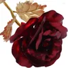 Kwiaty dekoracyjne 24k czerwony róża kwiat złota na zawsze z pudełkiem podarunkowym i torbą dla kochanka matka przyjaciół Walentynki Walentynki