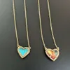 Designer Jewelry Kendras Scotts Necklace Ari Temperament Simple and Fashionable Gold Ab Colored Glass Heart-shaped Collarbone Chain Womens Clothing Accessories